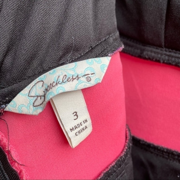 Strapless Black and Floral mini dress | size 3 - Picture 6 of 8